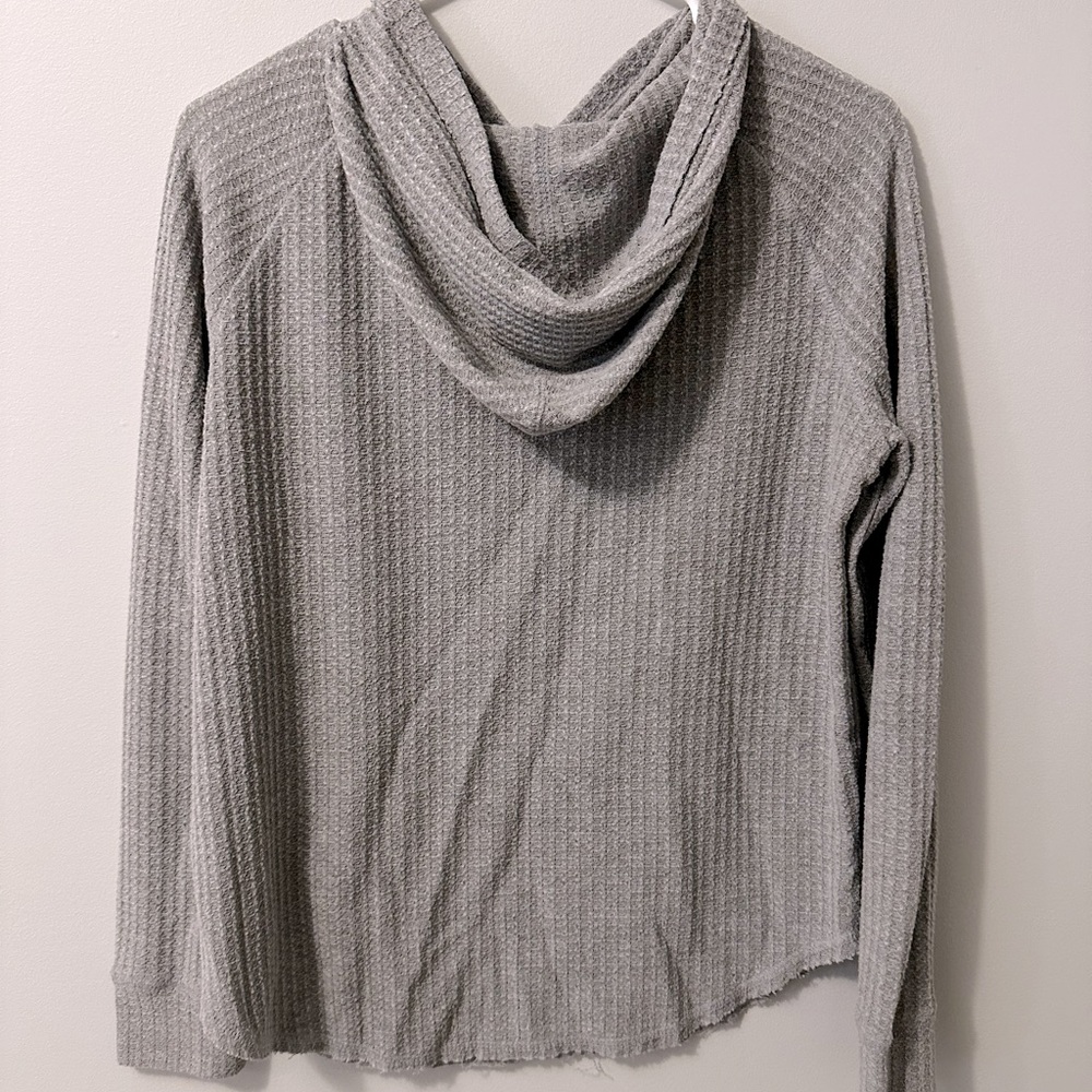 Waffle Knit Hooded Sweatshirt - Namaste - Picture 8 of 10